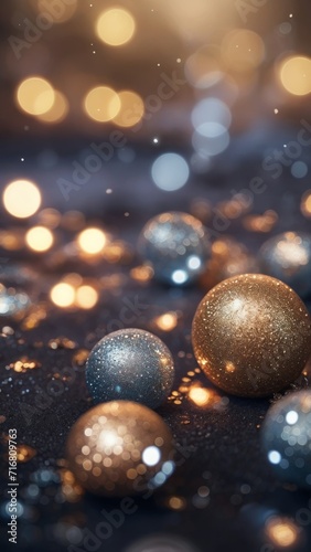 Abstract of christmas and bokeh light with glitter background. generative, ai.