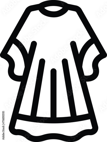 Muslim fashion icon outline vector. Stylish outfit. Trendy character