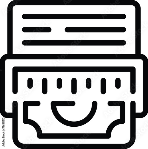 Modern currency detector icon outline vector. Checking equipment. Fiscal device