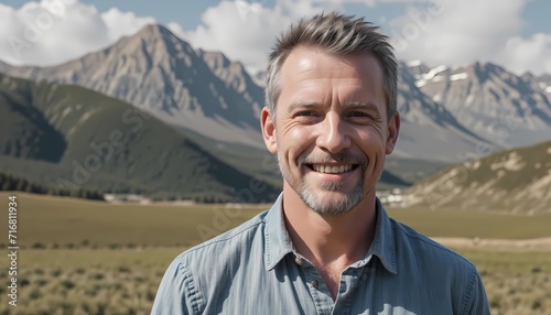 Man in Nature - Majestic Mountain Landscape