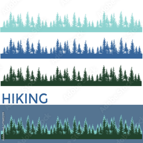 illustration of a forest for hiking vector illustration