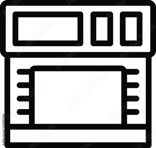 Modern cash detector icon outline vector. Business money. Gear inspection