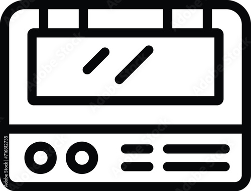 Digital currency detector icon outline vector. Tender dark. Gear inspection