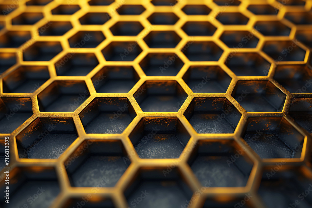 Metal honeycomb structure background Metal honeycomb structure background