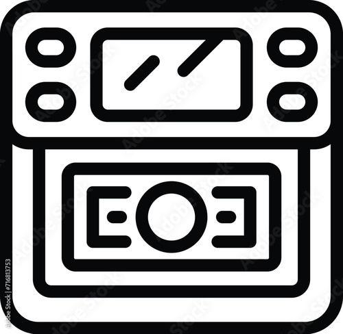 Money lamp icon outline vector. Ultraviolet equipment. Cash bank gear