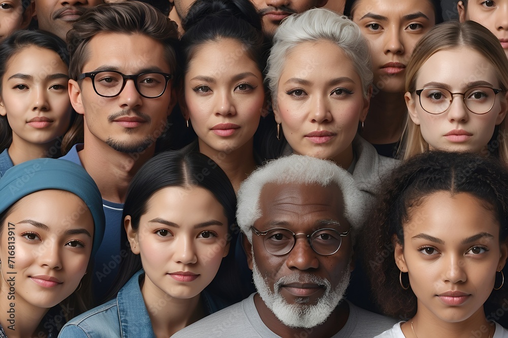 A group of diverse faces A group of diverse faces