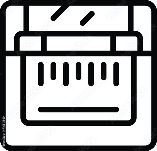 Banknote check icon outline vector. Device currency. Security linear