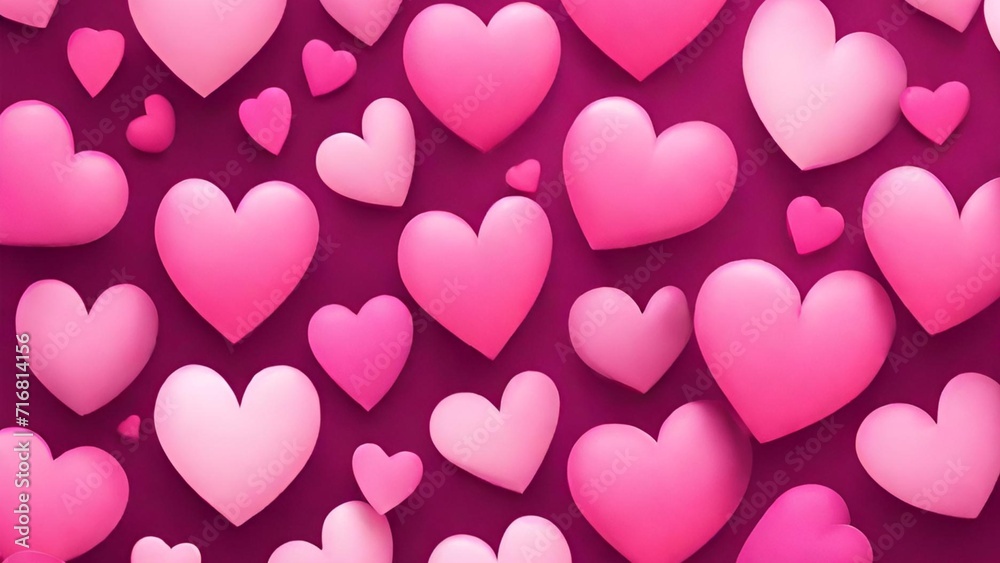 Seamless Pink Hearts Pattern for Valentine's Day Celebration and Romantic Occasions