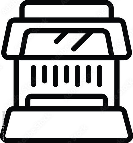 Economic detector icon outline vector. Gear fiscal. Bank cash