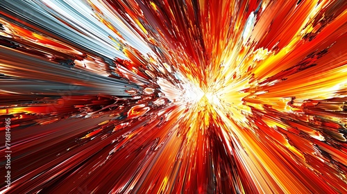Dynamic Abstract Explosion in Red and Black