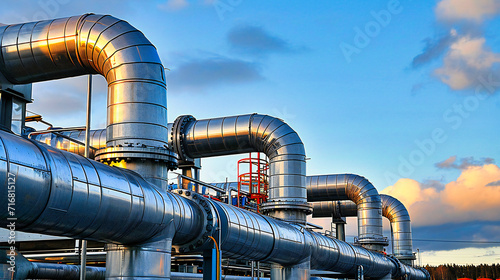 Industrial Steel Factory: Pipeline and Equipment in a Petrochemical Manufacturing Plant