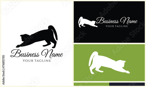 silhouette vector cat logo template