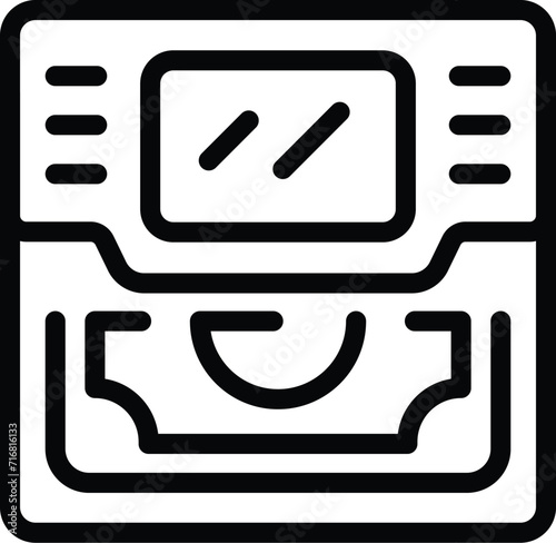 Funds detector icon outline vector. Bank cash money. Business gear