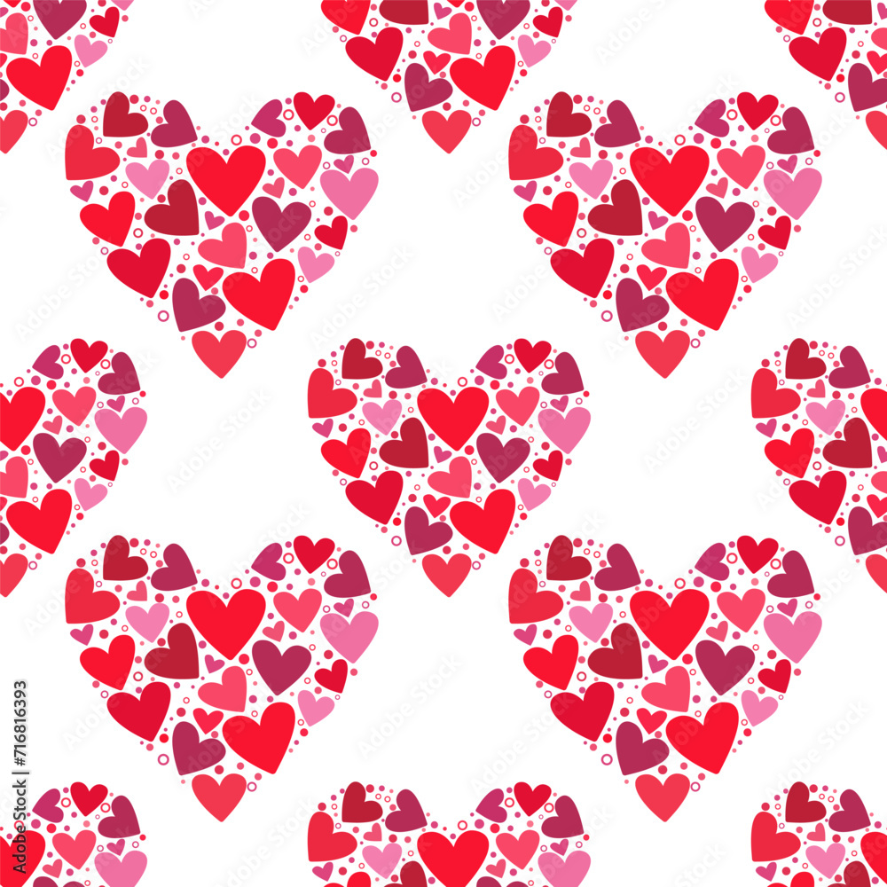 Illustration of a seamless pattern in the form of beautiful hearts. Cute romantic print with beautiful hearts. The texture of the festive background for Valentine's day, romantic wedding design. Illustration of a seamless pattern in the form of beautiful hearts. Cute romantic print with beautiful hearts. The texture of the festive background for Valentine's day, romantic wedding design.