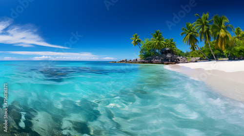 Very beautiful natural views of the sea, rocks and plants