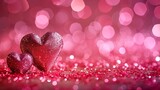beautiful lovely valentine background with heart and glitter backdrop
