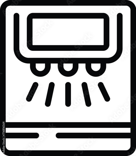 Monetary detector icon outline vector. Money bill business. Gear dark