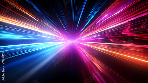 Glowing shiny line effect vector background, technology line background and light effect, 3D rendering