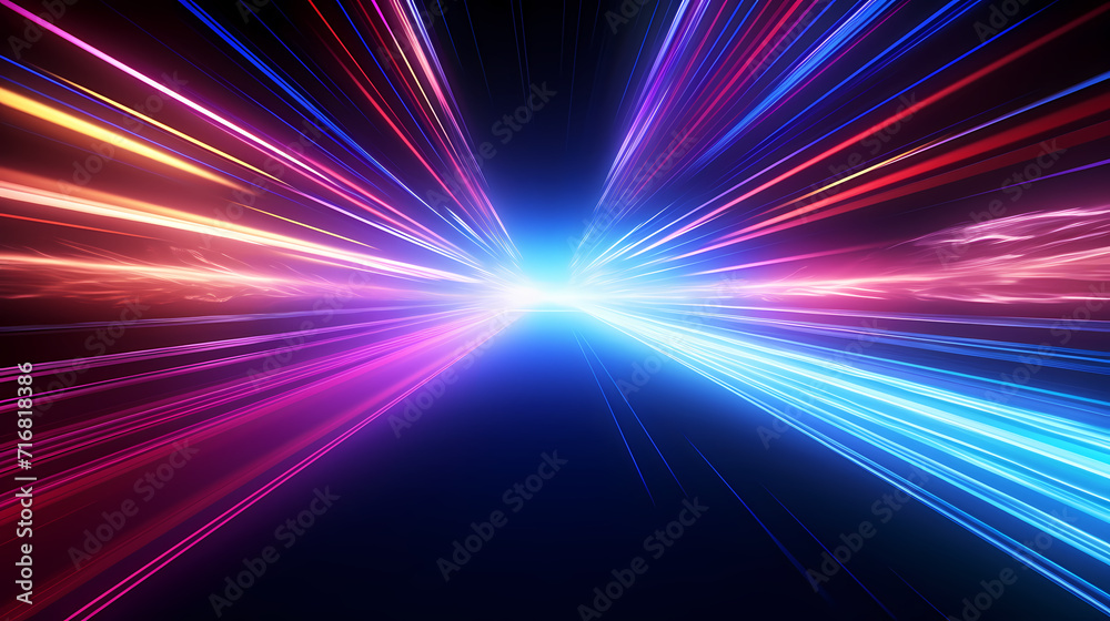 Glowing shiny line effect vector background, technology line background and light effect, 3D rendering