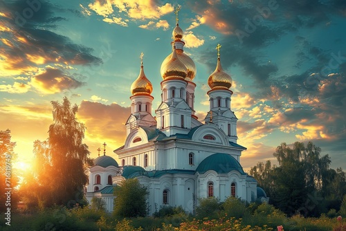 The Orthodox Church for the Easter holiday in the spring photo