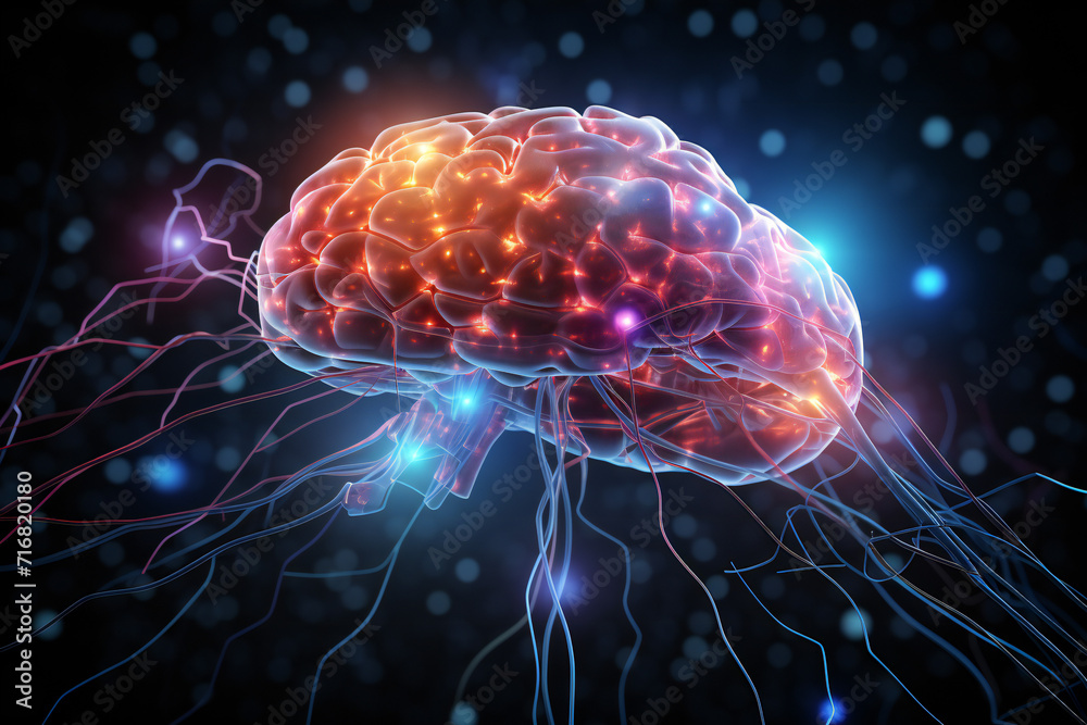 the human brain in space,ai generated the human brain in space,ai generated