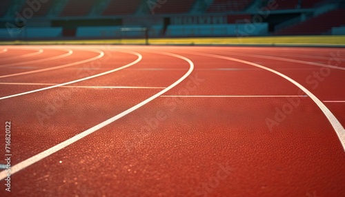 close up top view of running track,clean detail nature light photorealistic Generative AI