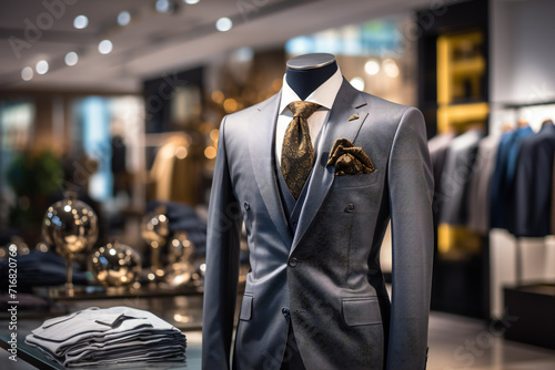 mannequin dressed in men's suit in a luxury store,ai generated © Veronica