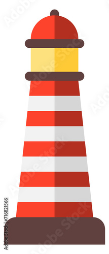 Lighthouse color icon. Landmark symbol. Coast tower