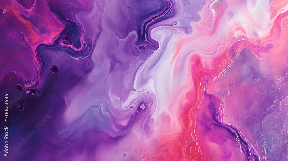 Fluid abstract painting with a soothing blend of purple and pink hues background Fluid abstract painting with a soothing blend of purple and pink hues background