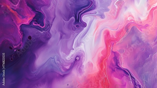 Fluid abstract painting with a soothing blend of purple and pink hues background