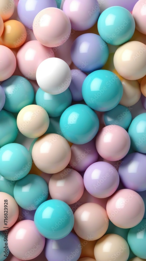 Geometric Shapes Pastel Spheres Abstract Background. generative, ai. 