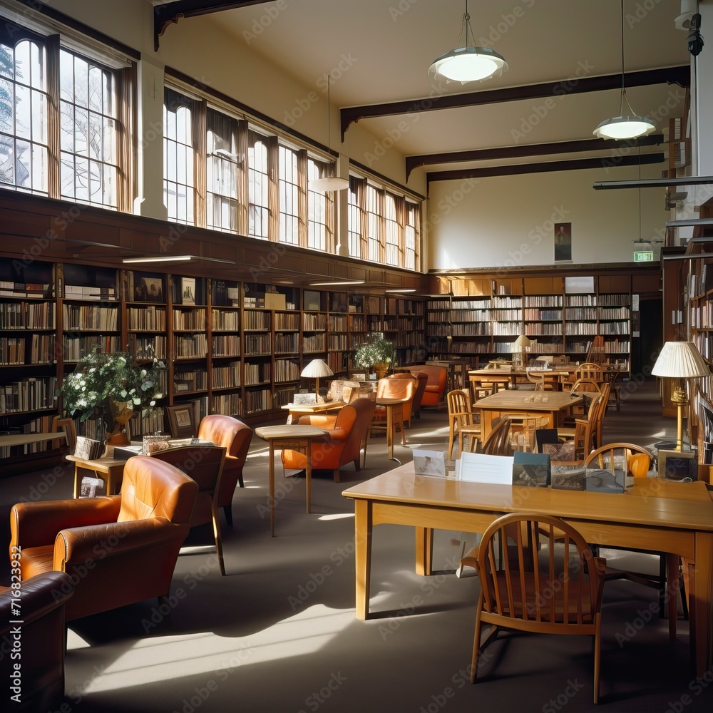 Cozy Library_Interior with sitting arrangement and Lots of Books