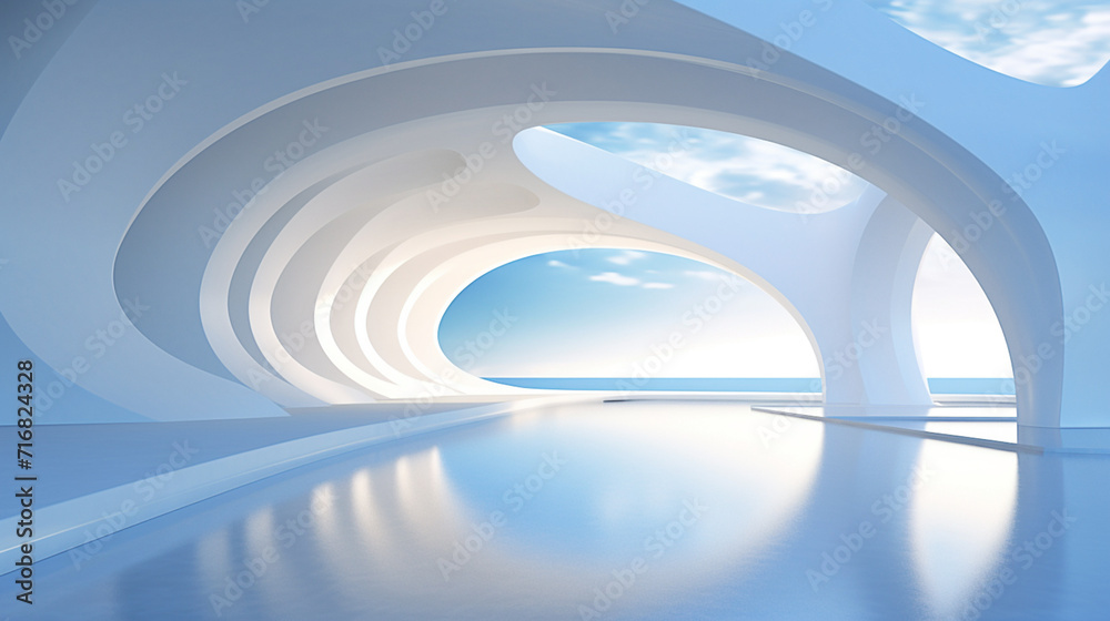 Obraz premium there is a large pool with a sky view in the middle of it