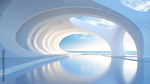 Fototapeta Naklejka Na Ścianę i Meble -  there is a large pool with a sky view in the middle of it