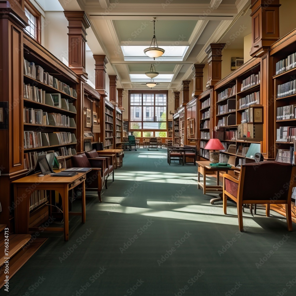 Cozy Library_Interior with sitting arrangement and Lots of Books Cozy Library_Interior with sitting arrangement and Lots of Books