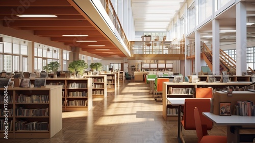 Cozy Library Interior with sitting arrangement and Lots of Books 