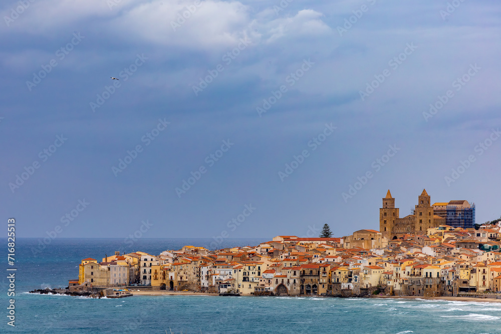 Cefalu, Sicily, Italy The skyline of this picturesque medieval seaside town.