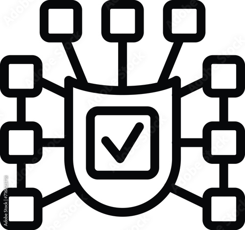 Data shield network icon outline vector. Threat virus. Individual scam