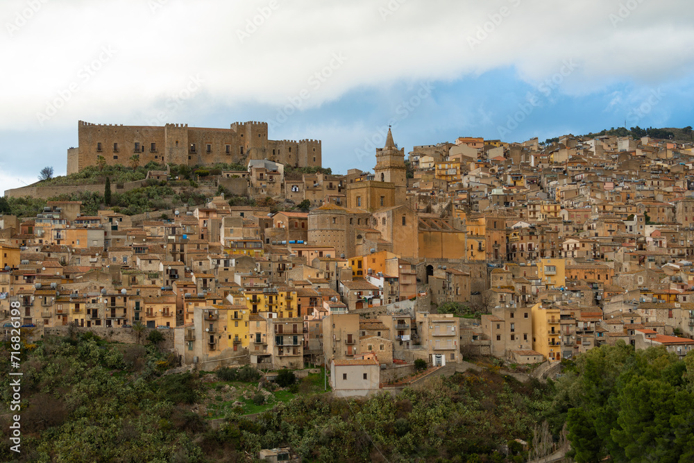 Caccamo, Sicily, Italy The mountaintop village with incredibly narrow streets.and castle.