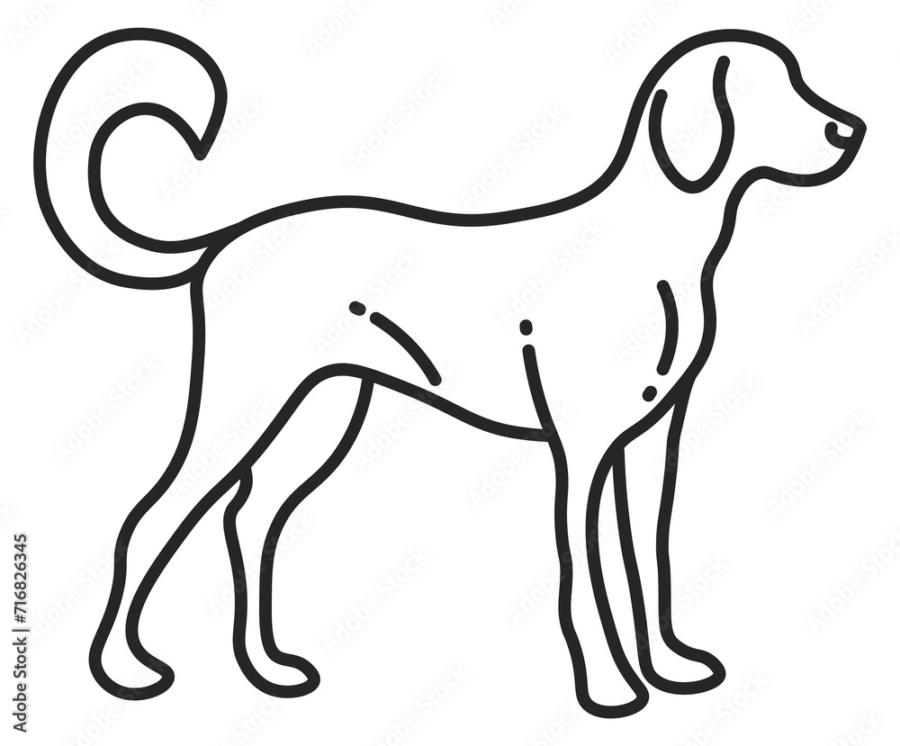 Dog line icon. Friendly pet animal symbol