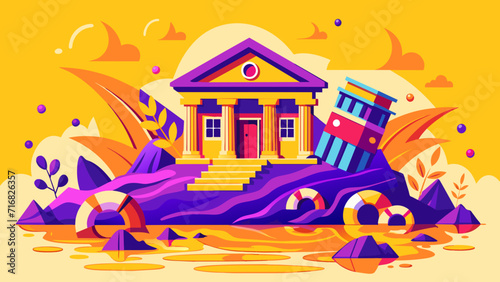 banks drowning in debt with financial instability, market problem 