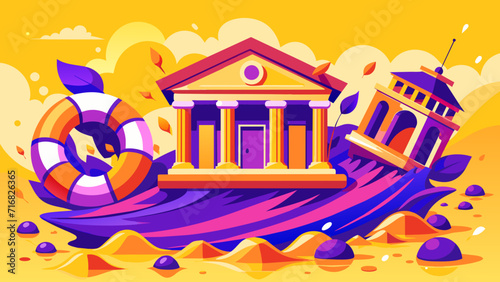 banks drowning in debt with financial instability, market problem 