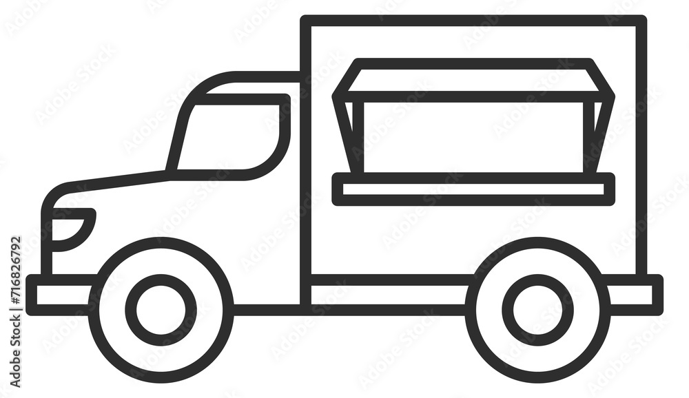 Food truck line icon. Fast restaurant service