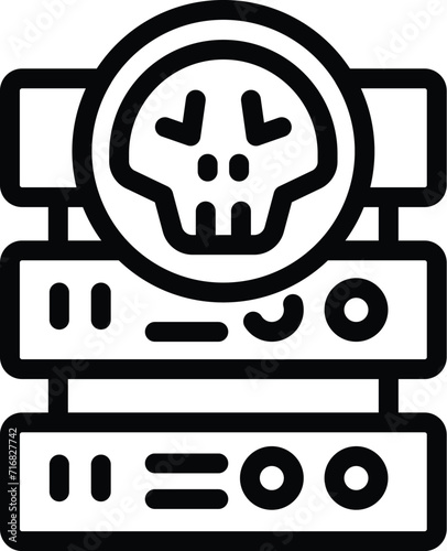 Server hack attack icon outline vector. Online access. Data network