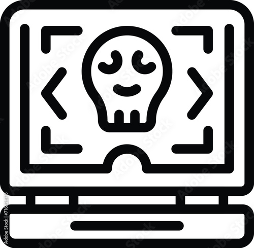 Computer hacker attack icon outline vector. Cyber security. Dark scam