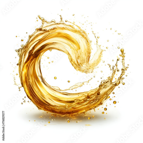 Splash of cooking oil, isolated on a white background