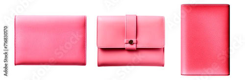 pink wallet isolated on white background photo