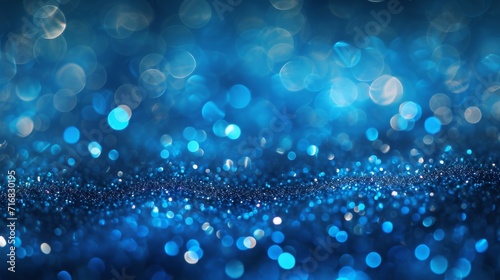 Seamless texture of sapphire blue with glitter and bokeh elements, creating a mesmerizing and enchanting background