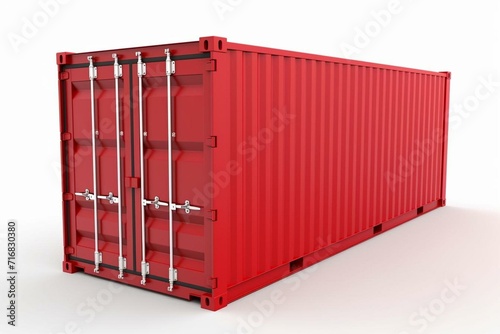 Red container on white background. 3D render. Generative AI