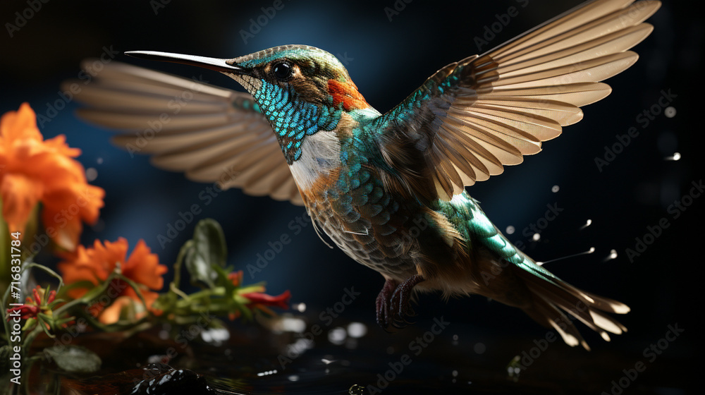 Fototapeta premium Hummingbird in the Flower